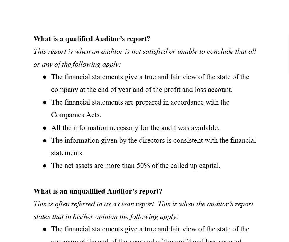 H1 Leaving Cert Accounting Theory Notes