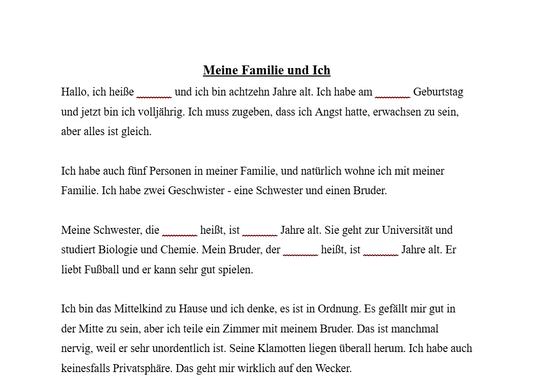 H1 Leaving Cert German Oral Notes