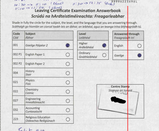 H1 Irish Paper 1 and Paper 2 Scripts